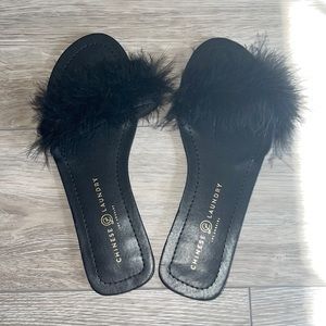 Black slippers